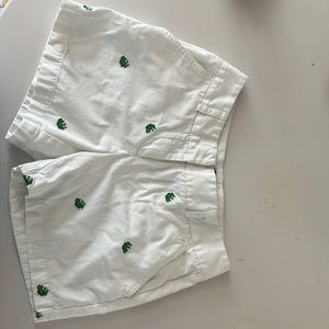 J Crew white shorts with embroidered frogs size 2 city fit